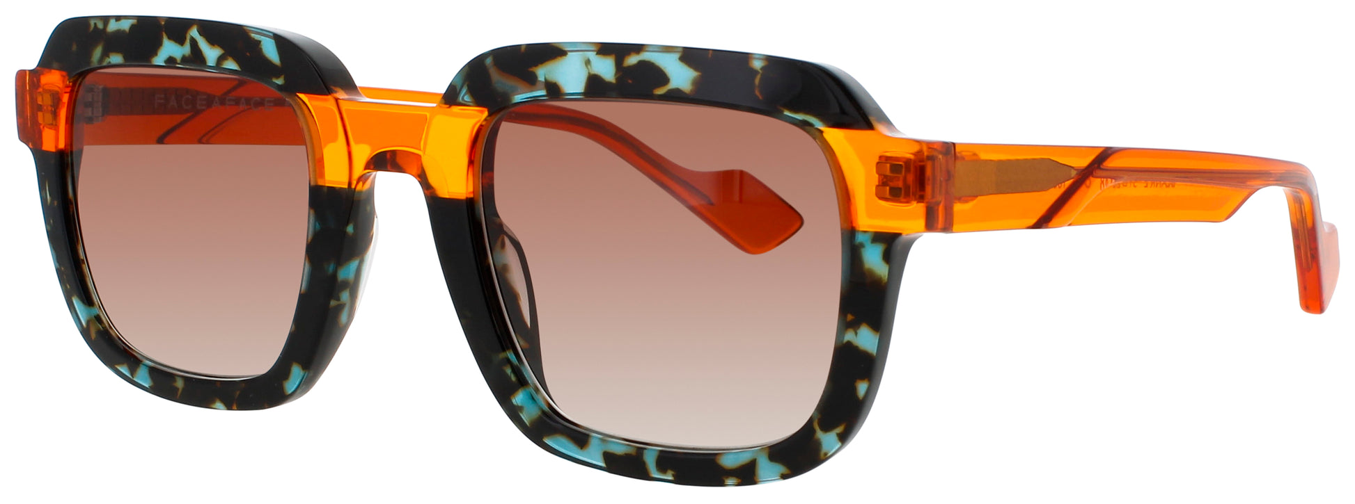 FACE A FACE BLANK 2 Frame TRANSPARENT GRANITE TORTOISE Lens BROWN GRADIENT