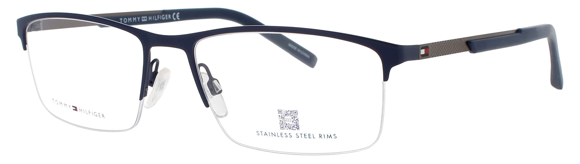 TOMMY HILFIGER TH-1692 Frame MATTE BLUE / RUTHENIUM Lens DEMO