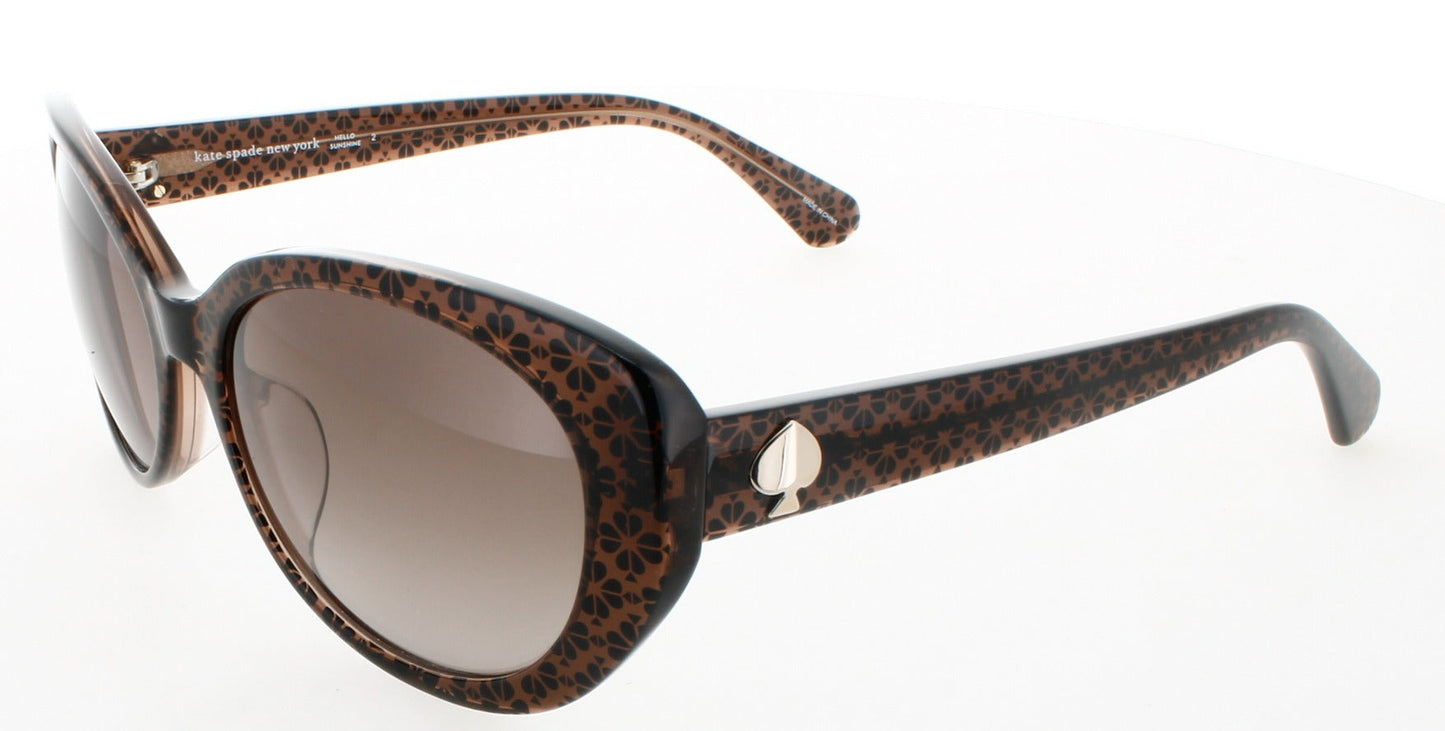 KATE SPADE EVERETT/G/S Frame BROWN PATTERN WITH GOLD Lens BROWN GRADIENT