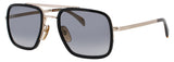 DAVID BECKHAM DB 7002/S Frame GOLD BLACK Lens GREY GOLD FLASH