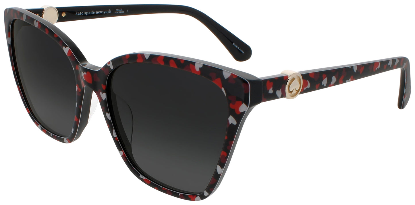 KATE SPADE AMIYAH/G/S Frame BLACK/RED/WHITE Lens DARK GREY TINT