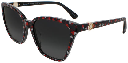 KATE SPADE AMIYAH/G/S Frame BLACK/RED/WHITE Lens DARK GREY TINT