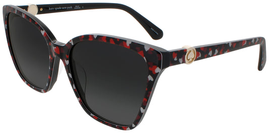 KATE SPADE AMIYAH/G/S Frame BLACK/RED/WHITE Lens DARK GREY TINT