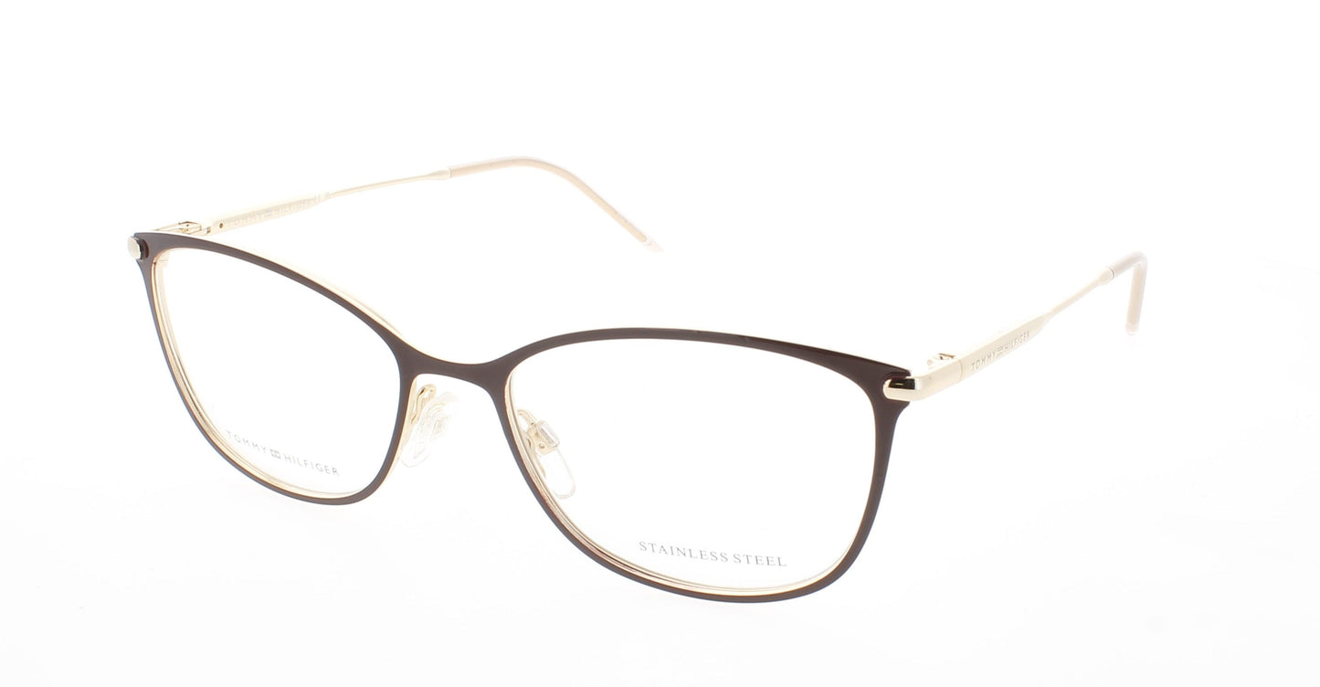 TOMMY HILFIGER TH 1637 Frame GOLD BURGUNDY Lens DEMO