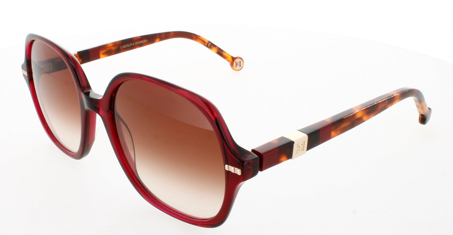 CAROLINA HERRERA HER 0106/S Frame BURGUNDY HAVANA Lens BROWN SHADED