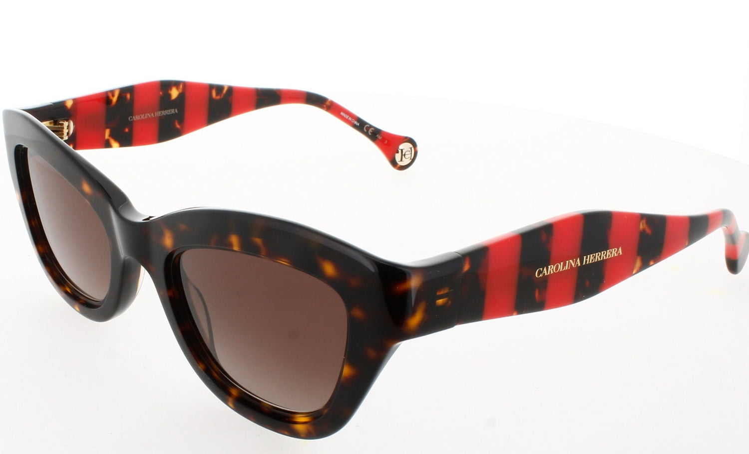 CAROLINA HERRERA HER 0086/S Frame HAVANA RED Lens BROWN SHADED