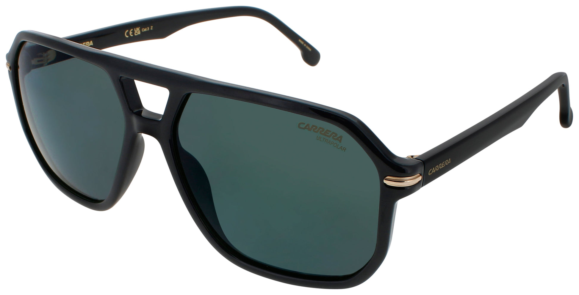 CARRERA 302/S Frame BLACK GOLD Lens GREY GREEN POLARIZED