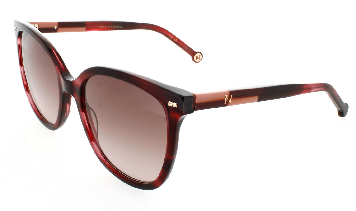 CAROLINA HERRERA HER 0136/S Frame BURGUNDY HORN Lens BROWN