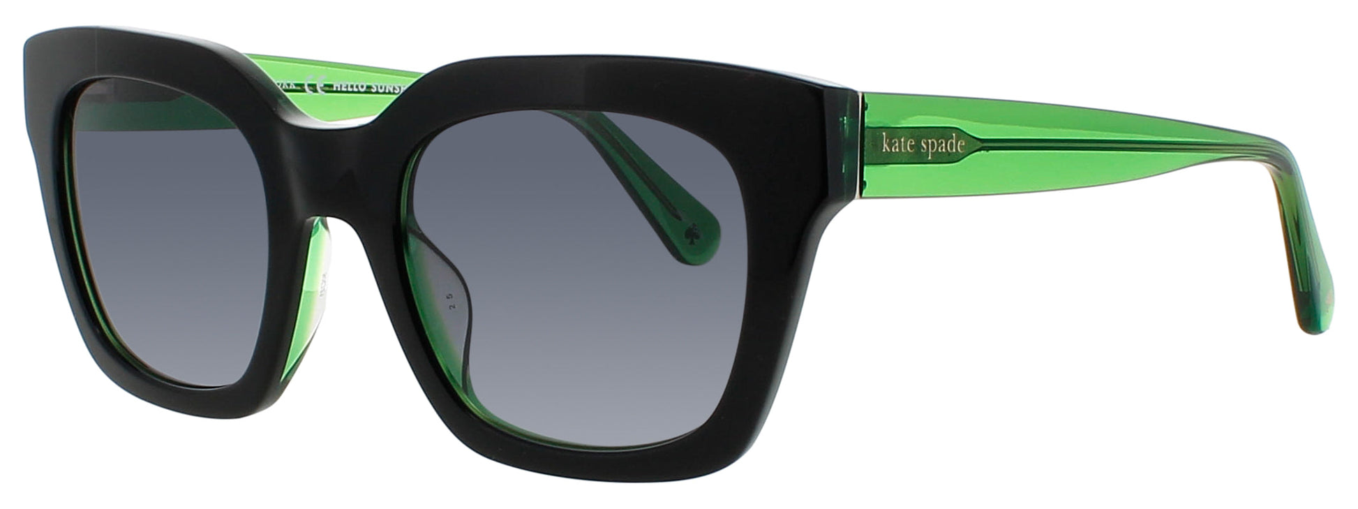 KATE SPADE CAMRYN/S Frame BLACK/GREEN TRANSPARENT Lens GREY