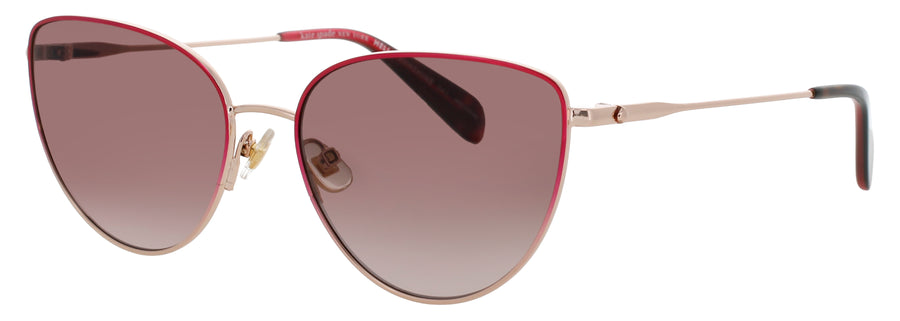 KATE SPADE HAILEY/G/S Frame ROSE GOLD / RED Lens BROWN GRADIENT
