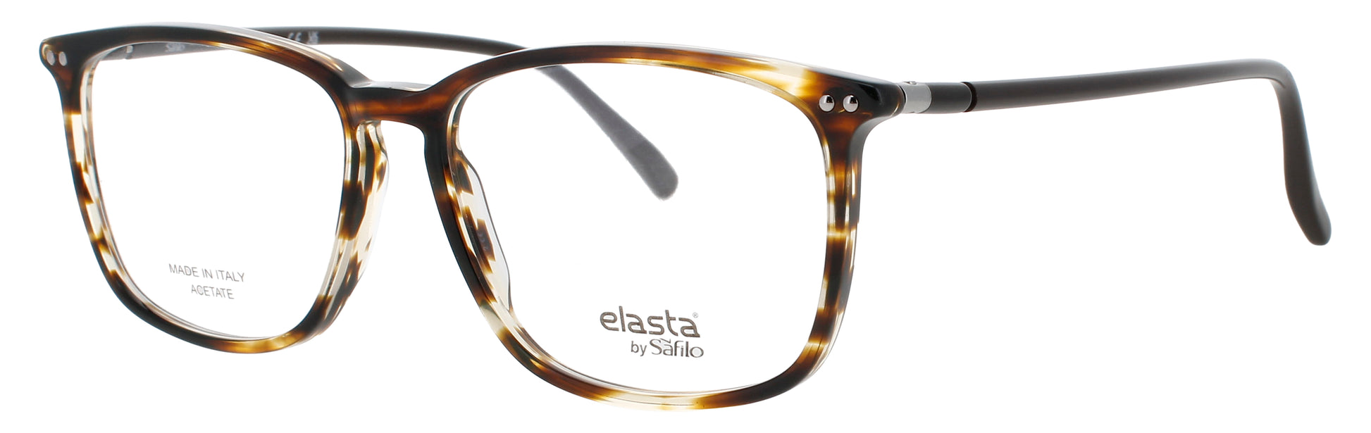 ELASTA E-8004 Frame STRIPED BLACK / WHITE Lens DEMO