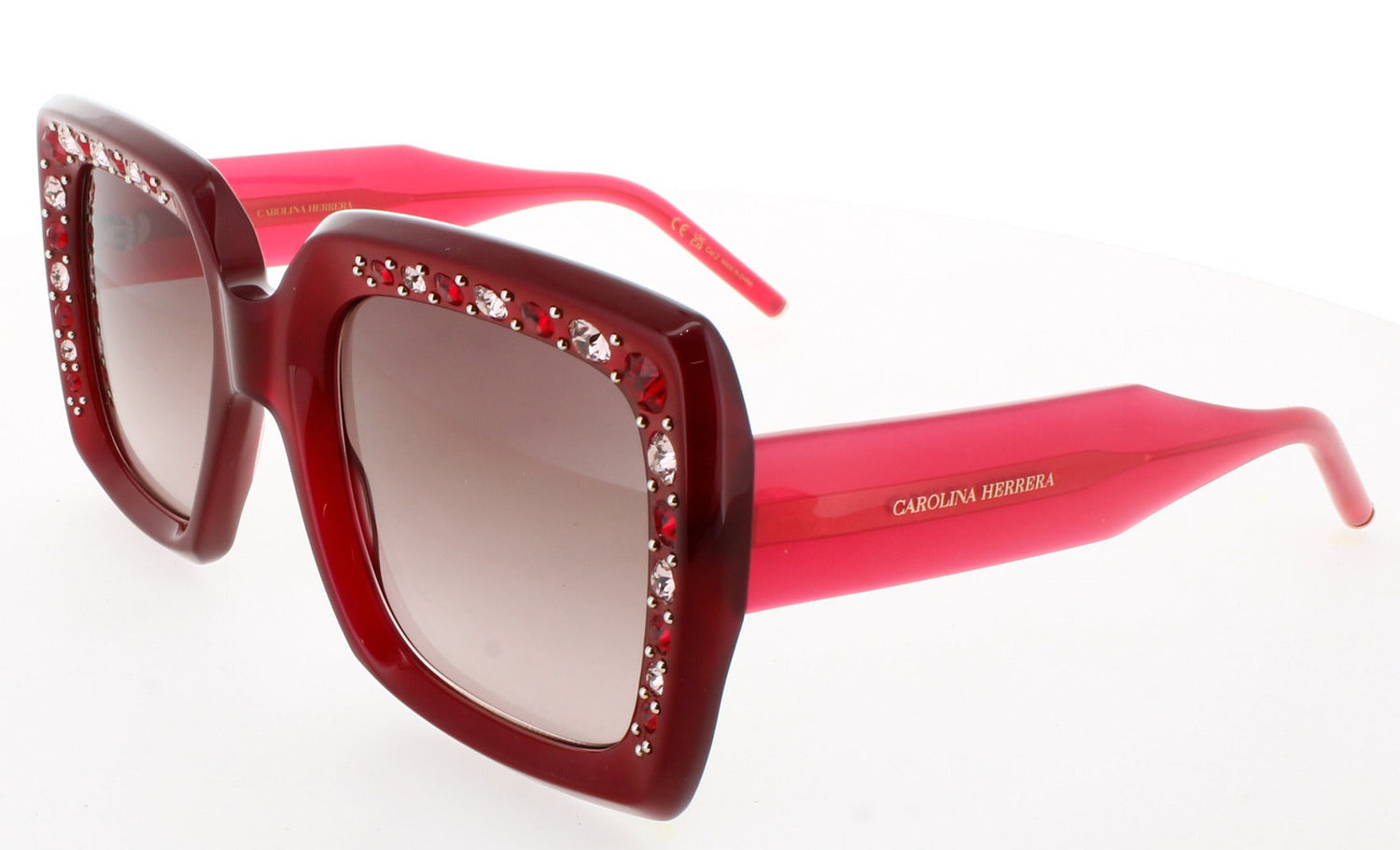 CAROLINA HERRERA HER 0178/S Frame BURGUNDY PINK Lens BROWN SHADED