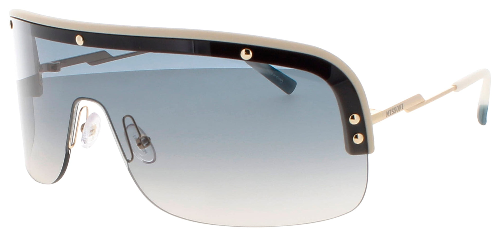 MISSONI MIS 0185/S Frame MATTE BEIGE GOLD Lens BLUE SHADED PEACH