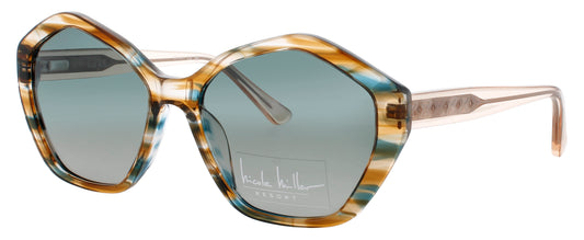 NICOLE MILLER SANTORINI Frame BROWN GREEN Lens GREY GRADIENT POLARIZED
