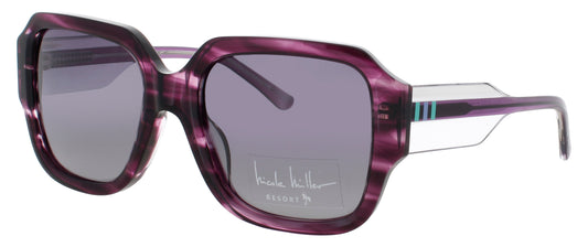 NICOLE MILLER SARDINIA Frame PURPLE STRIPE Lens VIOLET GRADIENT POLARIZED