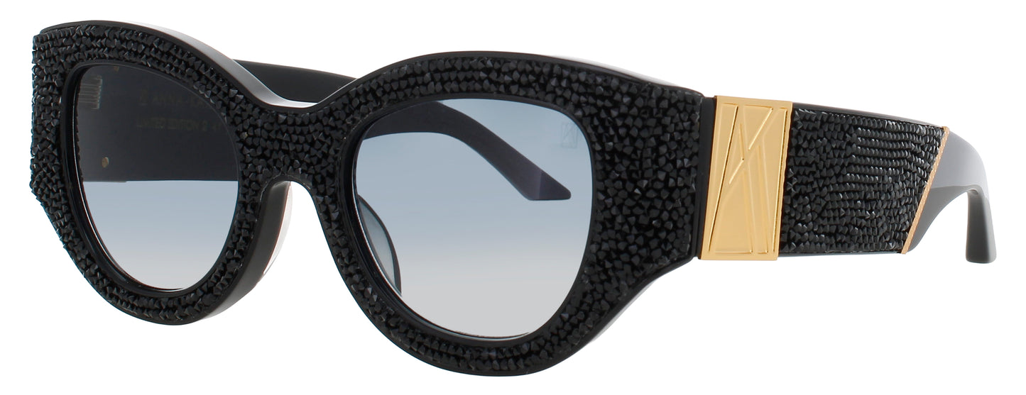 ANNA-KARIN KARLSSON LUCKY GOES TO VEGAS Frame BLACK CRYSTAL Lens BLUE GRADIENT