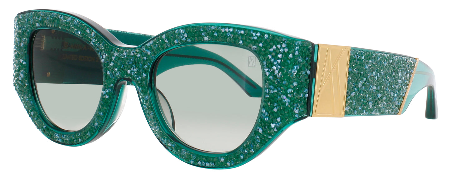 ANNA-KARIN KARLSSON LUCKY GOES TO VEGAS Frame EMERALD CRYSTAL Lens GREEN GRADIENT