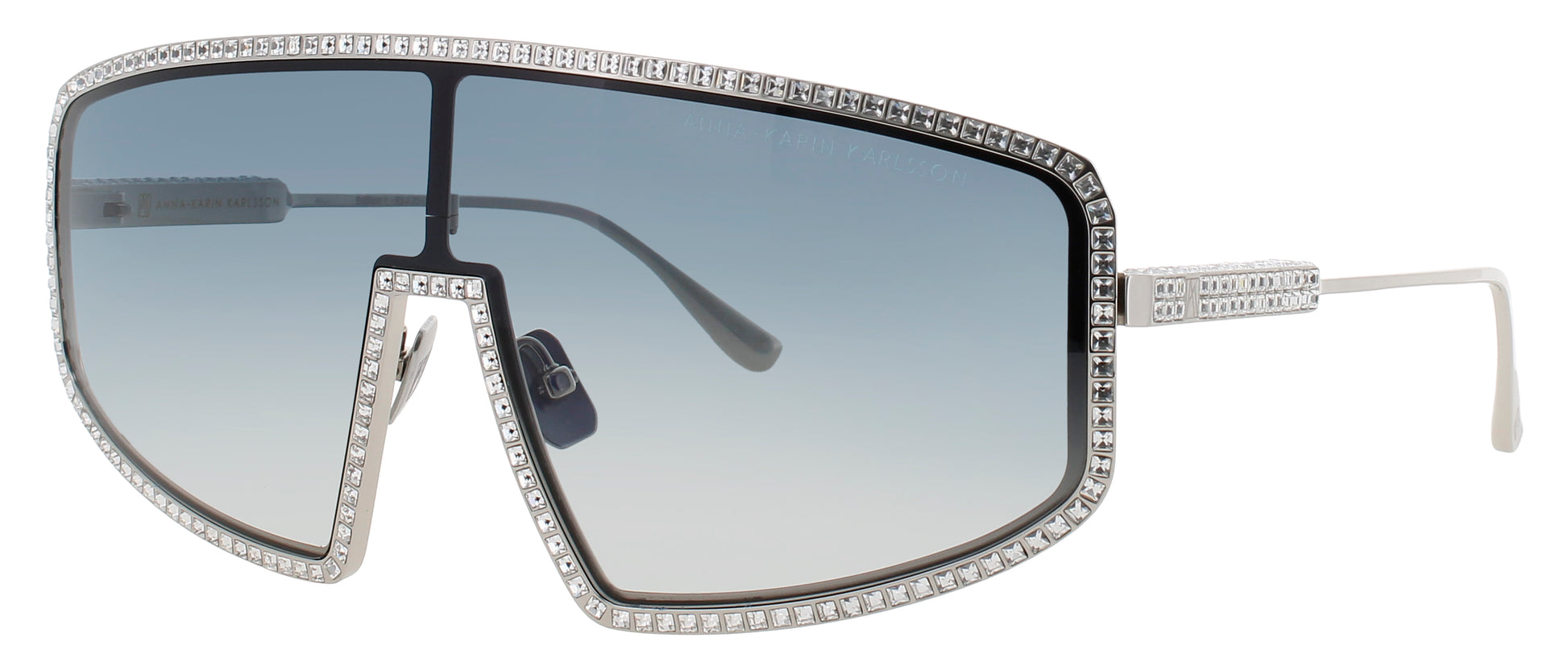ANNA-KARIN KARLSSON SHADY LUV 2.4 Frame WHITE GOLD Lens GRADIENT BLUE MIRROR