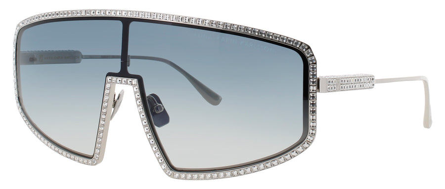 ANNA-KARIN KARLSSON SHADY LUV 2.4 Frame WHITE GOLD Lens GRADIENT BLUE MIRROR