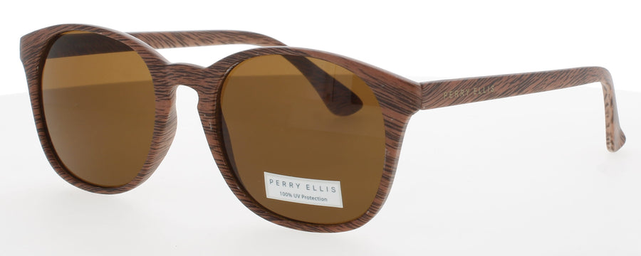 PERRY ELLIS PESUN083 Frame WOOD STRIPE Lens BROWN TINT