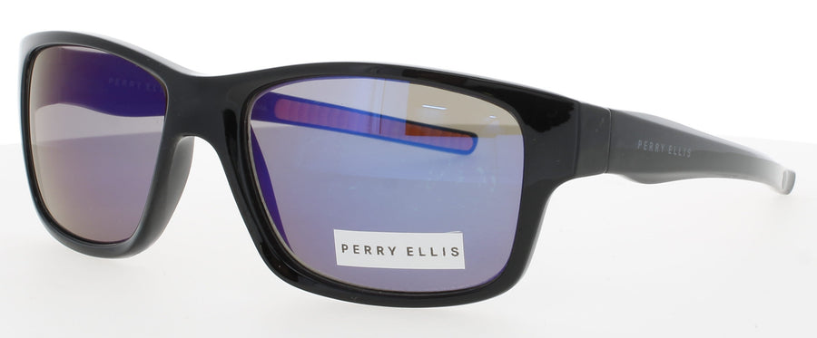 PERRY ELLIS PESUN105 Frame BLACK Lens GREY BLUE FLASH