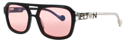ELTON JOHN HEADLINER Frame BLACK Lens PINK TINT