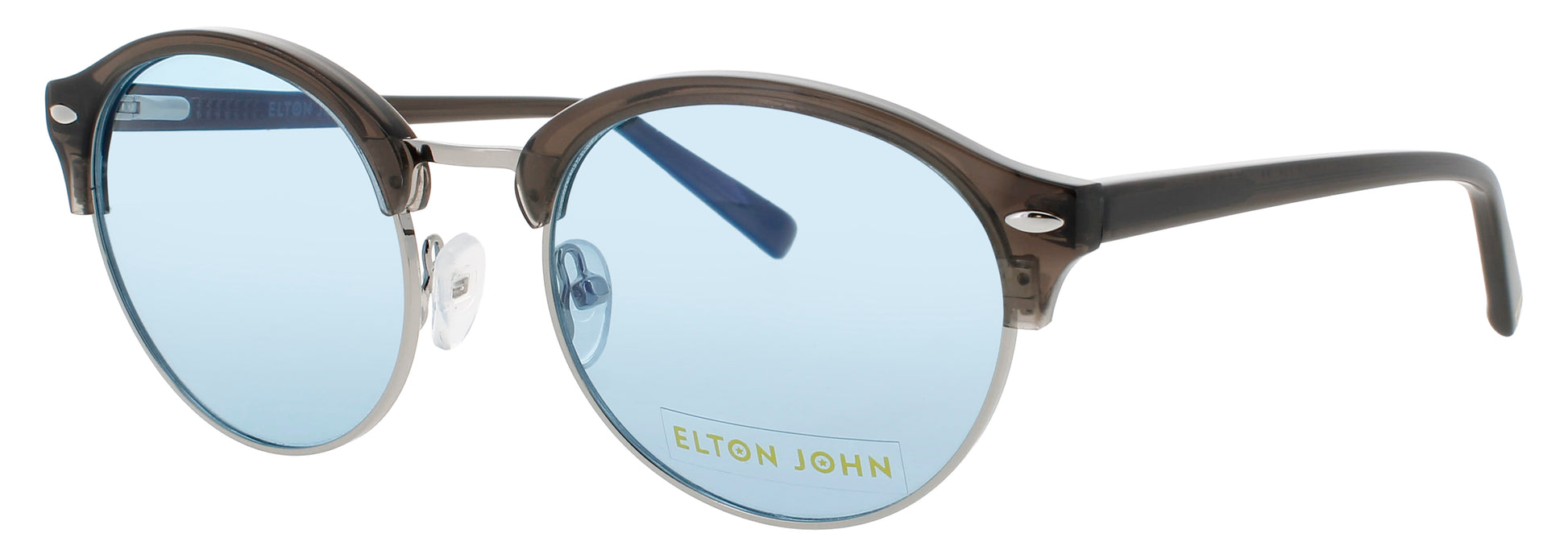 ELTON JOHN WOODSTOCK Frame CRYSTAL BLACK Lens BLUE TINT
