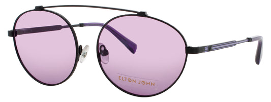 ELTON JOHN DREAMER Frame MATTE BLACK / PURPLE GLITTER Lens PURPLE POLARIZED
