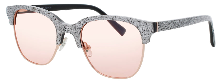 ELTON JOHN BEEHIVE Frame SILVER GLITTER Lens ROSE POLARIZED