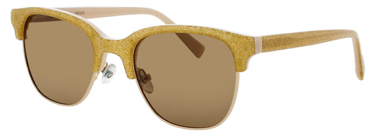 ELTON JOHN BEEHIVE Frame GOLD GLITTER Lens BROWN POLARIZED