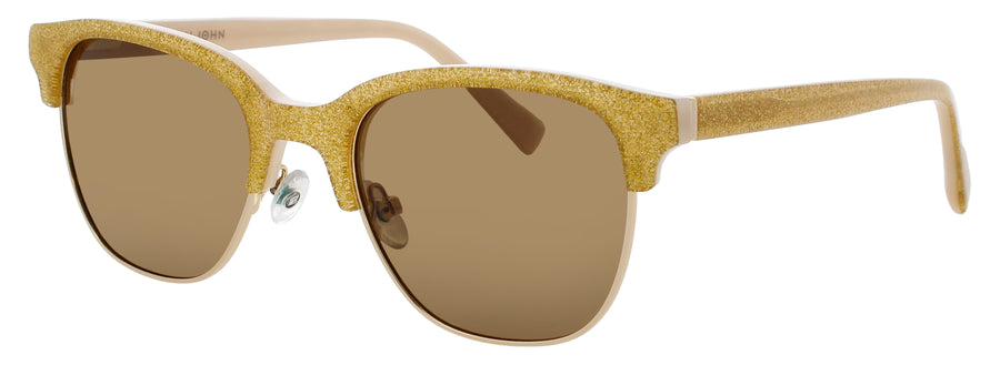 ELTON JOHN BEEHIVE Frame GOLD GLITTER Lens BROWN POLARIZED