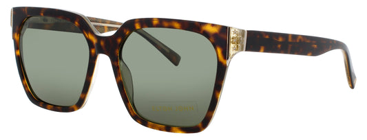 ELTON JOHN FLASHBULB Frame LIGHT TORTOISE / GOLD Lens GREEN TINT