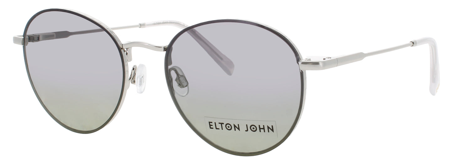 ELTON JOHN GALAXY Frame SILVER BULLET Lens POLARIZED PURPLE TO GREEN GRADIENT