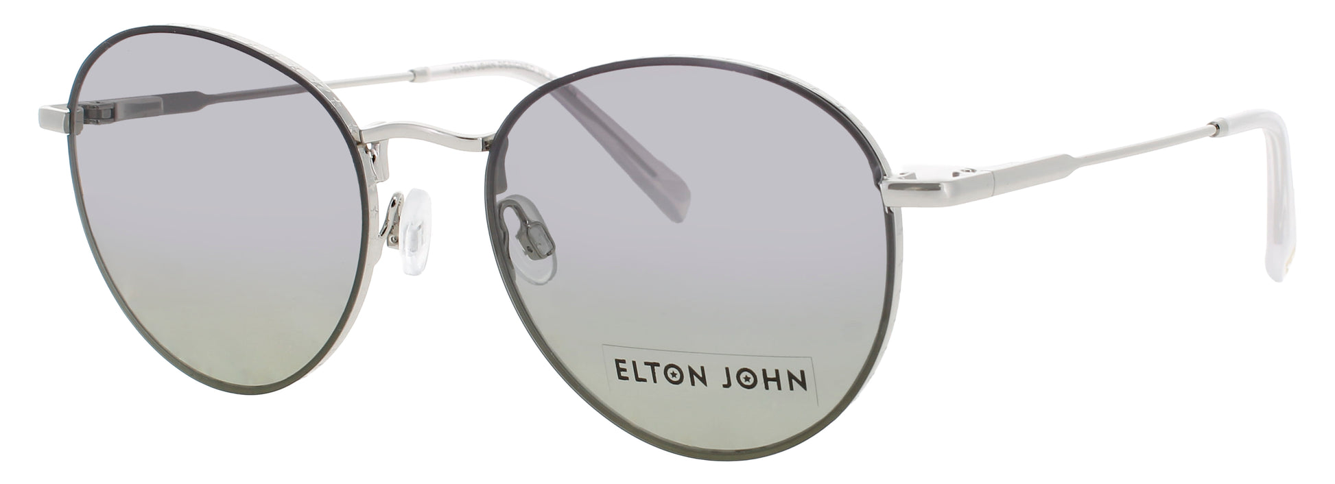 ELTON JOHN GALAXY Frame SILVER BULLET Lens POLARIZED PURPLE TO GREEN GRADIENT