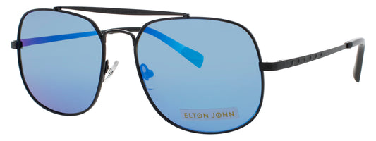 ELTON JOHN LEMANS Frame MATTE BLACK Lens BLUE MIRROR