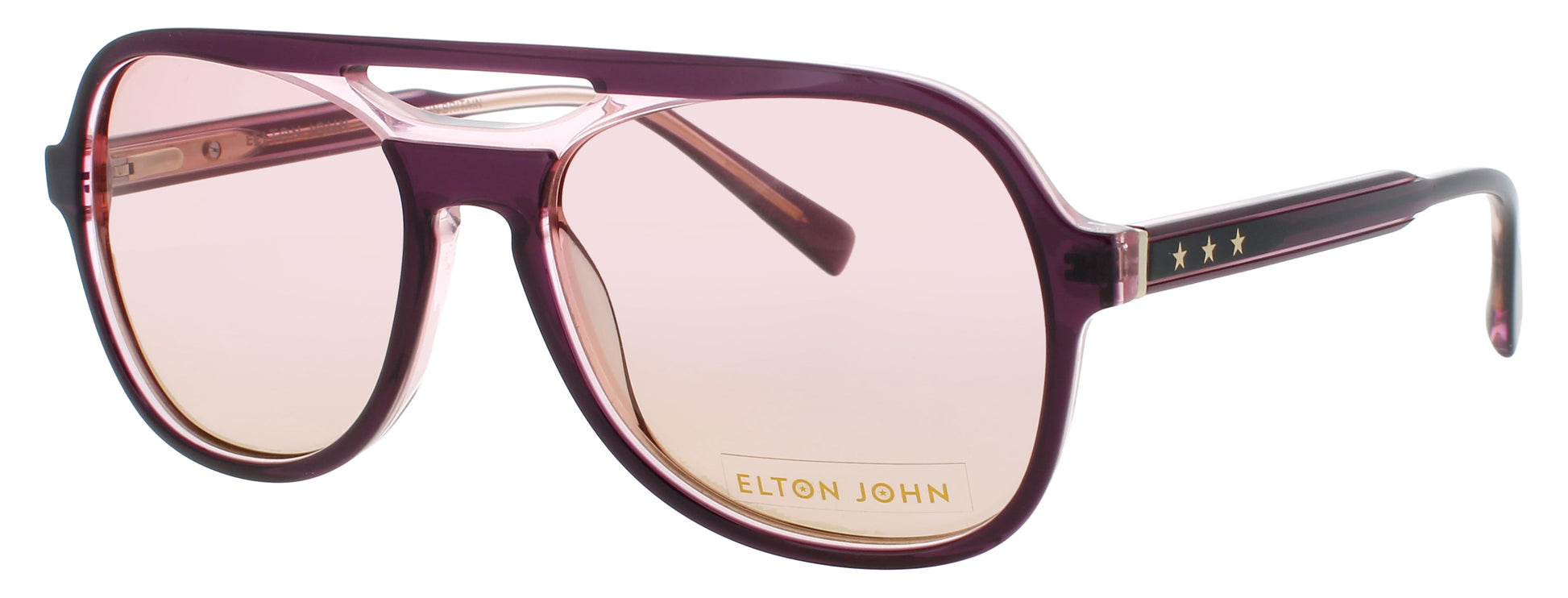 ELTON JOHN SPEAKEASY Frame DARK PURPLE Lens ROSE TO YELLOW GRADIENT