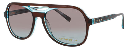ELTON JOHN SPEAKEASY Frame CHOCOLATE TEAL Lens BROWN TO BLUE GRADIENT