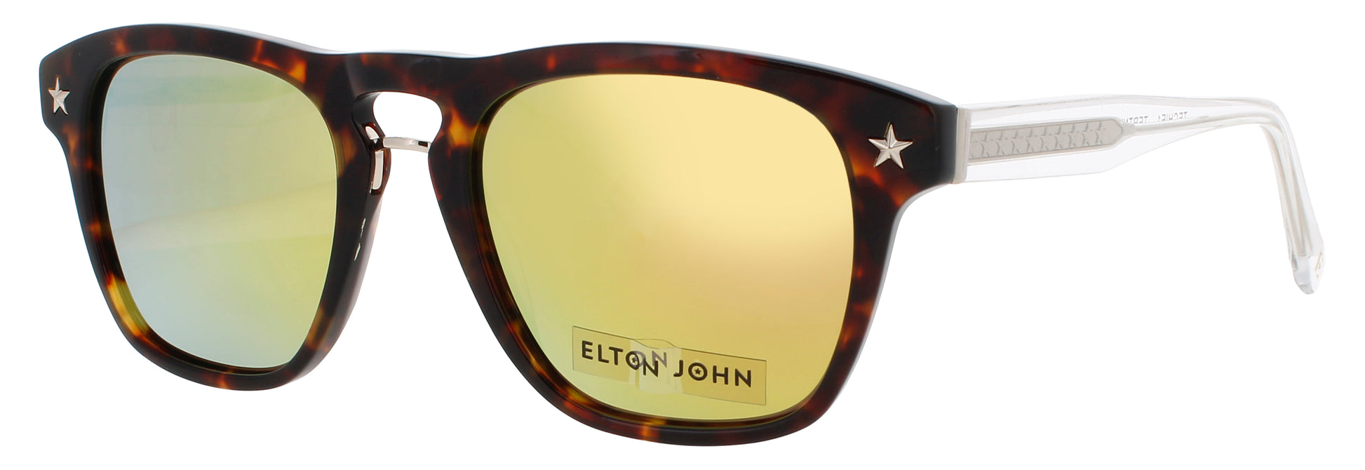 ELTON JOHN TECHIE 1 Frame TORTOISE / CLEAR Lens BLUE TINT