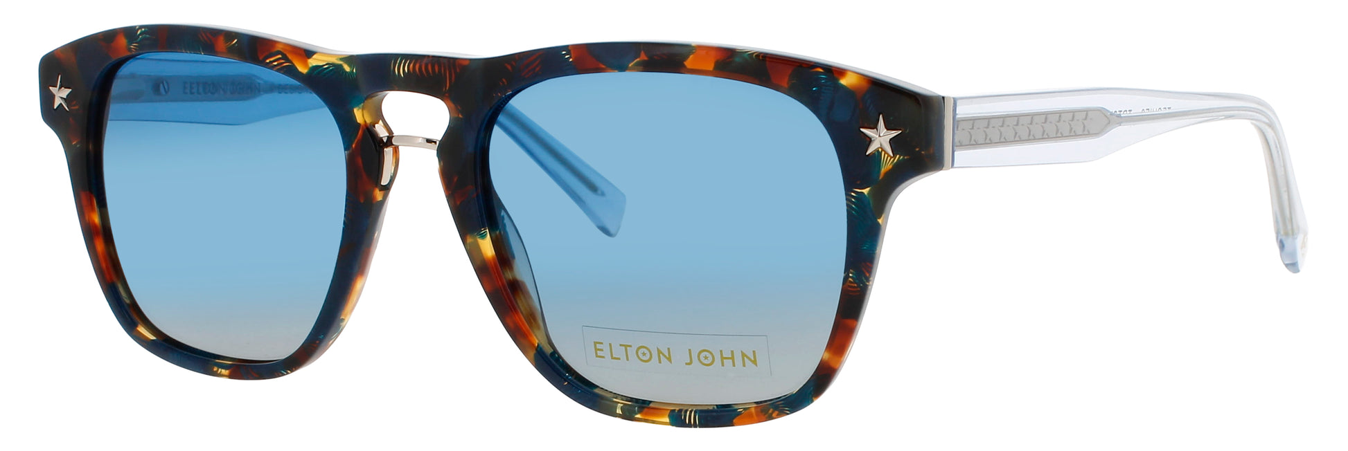 ELTON JOHN TECHIE 2 Frame DARK TORTOISE / CLEAR Lens ORANGE MIRROR