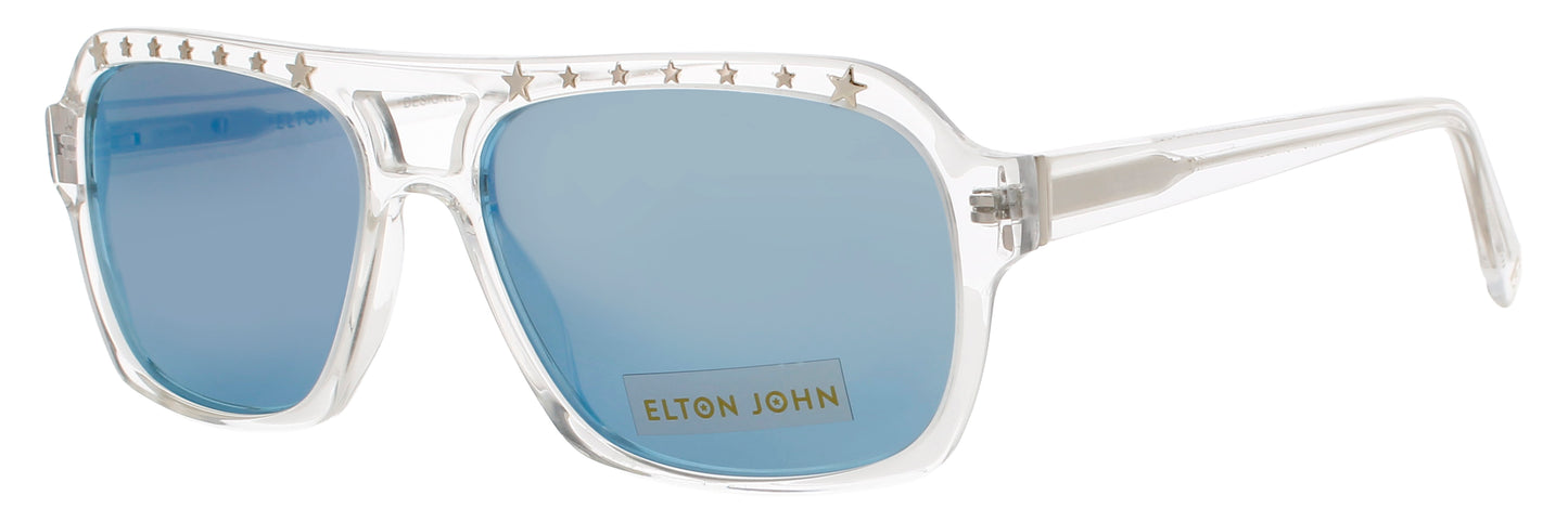 ELTON JOHN VIP 3 Frame CRYSTAL Lens BLUE MIRROR