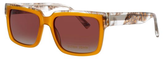 ELTON JOHN HONKY CAT Frame AMBER FEATHER Lens GRADIENT BROWN POLARIZED