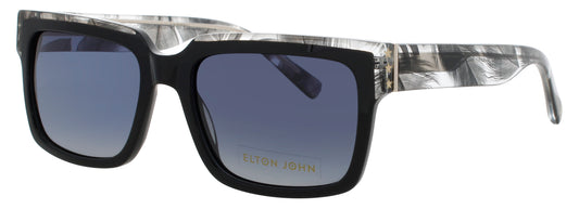 ELTON JOHN HONKY CAT Frame BLACK FEATHER Lens GREY POLARIZED