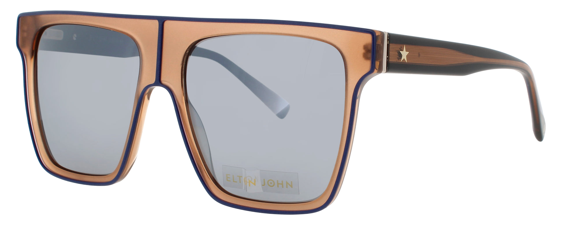 ELTON JOHN GOLIATH Frame MATTE BEIGE Lens POLARIZED GREY / SILVER FLASH