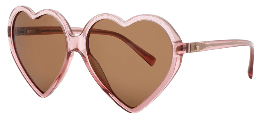 ELTON JOHN DGBYHEART Frame GLITTER PINK Lens BROWN TINT