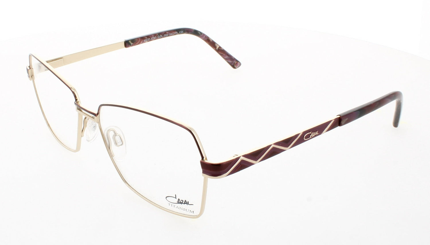 CAZAL 4293 Frame BORDEAUX/GOLD Lens DEMO