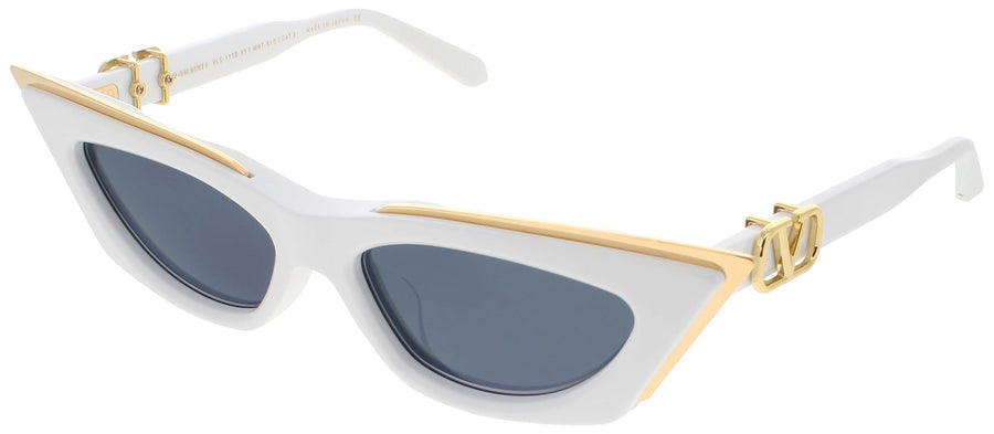 VALENTINO V-GOLDCUT-I Frame WHITE/YELLOW GOLD Lens DARK GREY