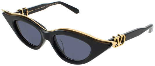 VALENTINO V-GOLDCUT-II Frame BLACK/YELLOW GOLD Lens DARK GREY