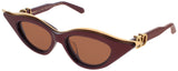 VALENTINO V-GOLDCUT-II Frame BORDEAUX/YELLOW GOLD Lens DARK BROWN