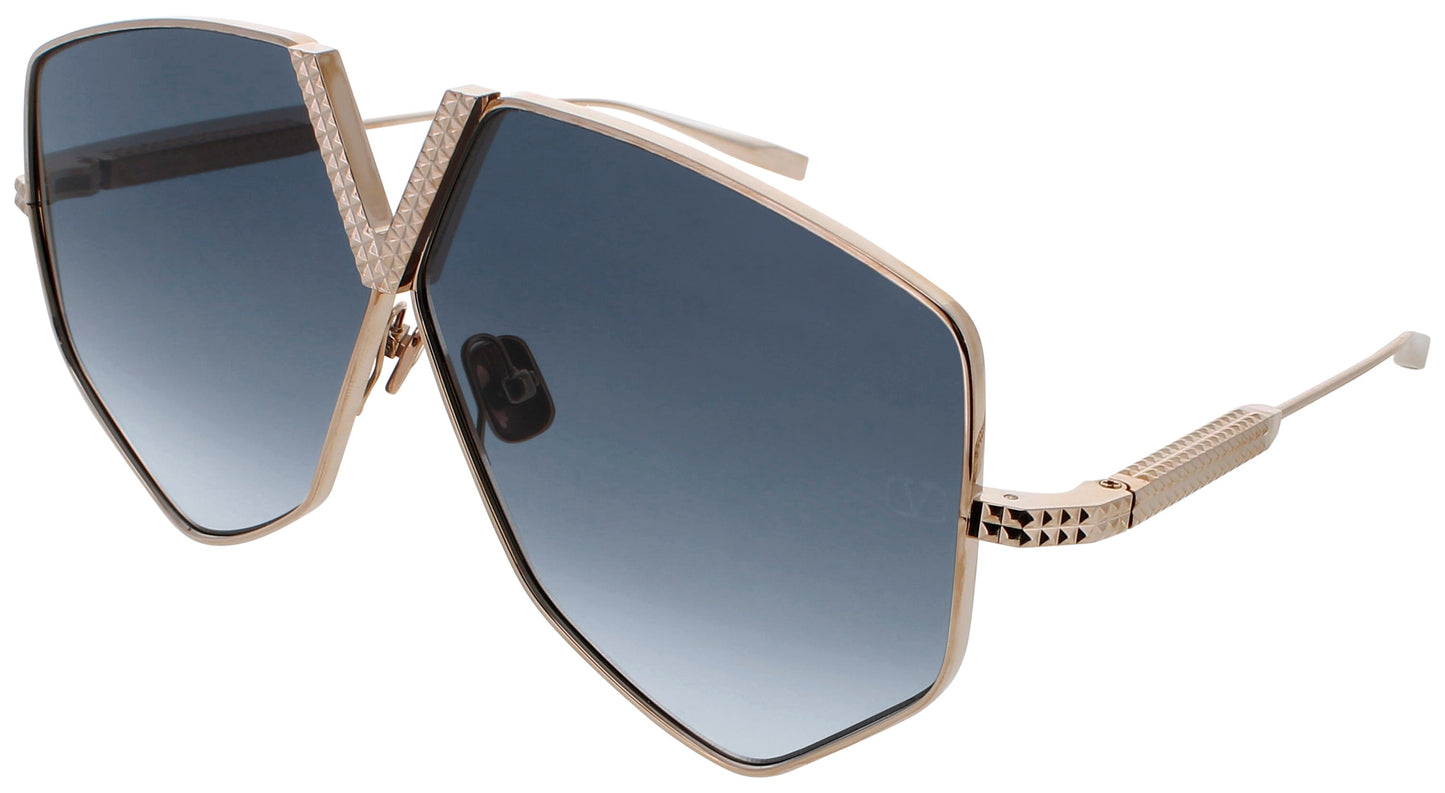VALENTINO V-HEXAGON Frame WHITE GOLD Lens DARK GREY GRADIENT