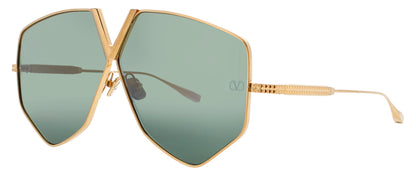 VALENTINO V-HEXAGON-VLS Frame BRUSHED GOLD Lens DARK GREEN MIRROR